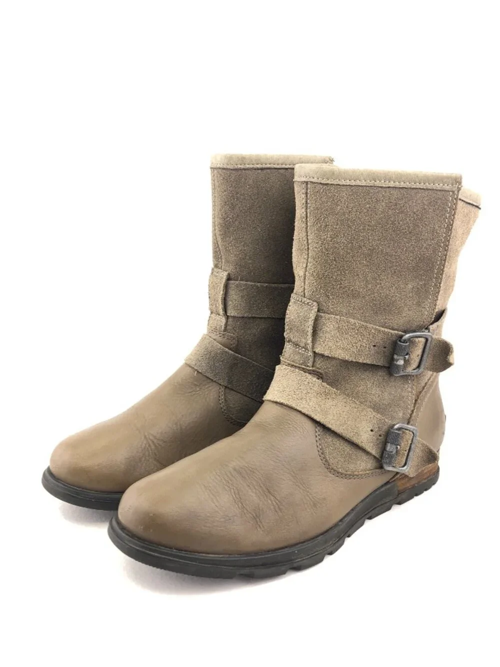 Sorel Major Moto Tan Leather Boots 8.5